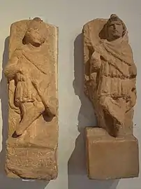 Reliefs fragmentaires de Cautès et Cautopatès, mithréum de Freidberg. Wetterau-Museum.