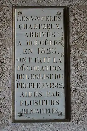 Plaque commémorative de 1825