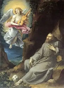 Saint François réconforté par un ange qui joue du violon (1593)musée de la Chartreuse de Douai