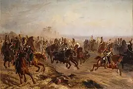 combat de cavalerie à Polotsk, peinture de F. A. Tchirka, 1890