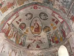 Les fresques de l'abside de l'église.