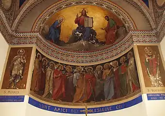 Fresque de l'église : Les Amis de Dieu et les saints Apôtres, de Romain Cazes.
