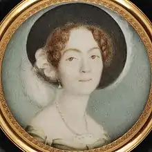 Cécile Catherine Olivier, comtesse van Hogendorp, miniature sur ivoire, années 1820