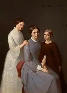 Celina Mickiewicz avec ses filles Maria et Helena (vers 1851)