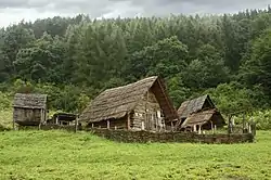 Musée archéologique en plein air d'Havránok (en) (Slovaquie) : habitat celte.