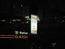 Bannière du titre de champion NBA 2008 au plafond du TD Garden