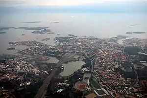Vue aérienne d'Helsinki.