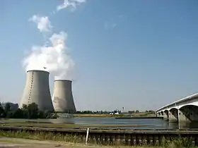 Depuis la rive droite de la Loire, en aval.