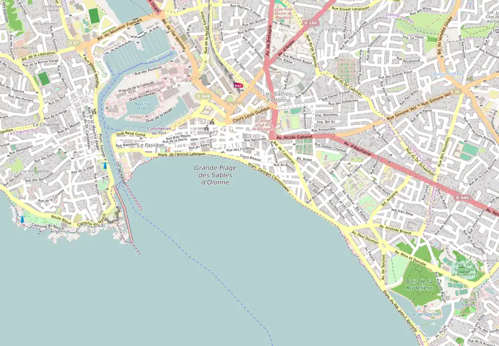 Voir sur la carte administrative du centre ville des Sables-d'Olonne