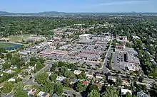 Vue aérienne du centre-ville de Saint-Bruno-de-Montarville en 2021