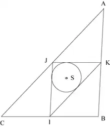 "Centre de gravité de la ligne polygonale homogène ABC."