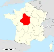 Carte situant le Centre en France