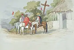 Description de l'image Cerca de Bogotá, milicias neogranadinas,Edward Walhouse Mark, 1843.jpg.