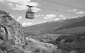 Le téléphérique en 1976, avant l'accident.