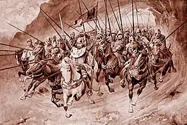 Saint Venceslas Ier de Bohême et ses chevaliers légendaires de la montagne Blaník.