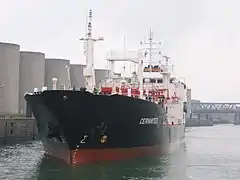 Le chimiquier Cervantes arrivant à Rotterdam