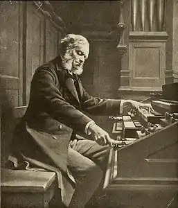 Portrait de César Franck à l'orgue de Sainte-Clotilde (1888), localisation inconnue.