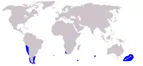 Aire de répartition du Lagénorhynque obscur