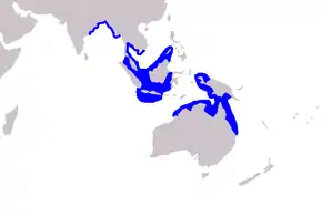 Description de l'image Cetacea_range_map_Irrawaddy_Dolphin.PNG.