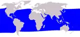 Aire de répartition du Globicéphale tropical