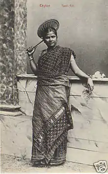 Description de l'image Ceylon Tamil girl 1910.jpeg.