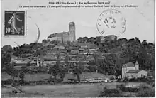 Carte postale du début du XXe siècle représentant le rocher de Maulmont comme lieu où serait enterré Richard Cœur de Lion