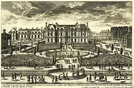 Le château de Chaville du côté du jardin, vers 1680. par Pérelle.