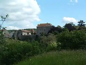 Château de Jaulnyenceinte, terrasse, pavillon, communs, mur de soutènement, soubassement, élévation