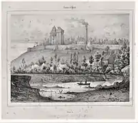 Vue panoramique, dessin de 1835.