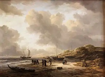 La plage et les dunes de Scheveningen, huile sur toile, Jacob van Ruisdael (vers 1660).