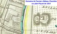 Château de Charolais sur plan Piquet de 1814