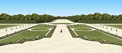 Schéma du grand parterre du château de Chessy, XVIIIe siècle