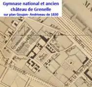 L'ancien château transformé en gymnase militaire en 1830.