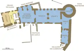 Plan du rez-de-chaussée du Vieux-Château.