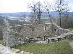 Les restes de l'église.