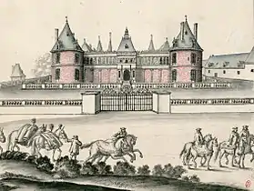 Vue du château de Nanteuil du côté de l'entrée, à la fin du XVIIe siècle