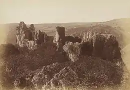 Le château de Montcalm à Saint-Véran en 1884.