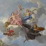 Le plafond du salon de l'Abondance au château de Versailles.