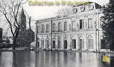 Château de Vitry lors de la crue de 1910.