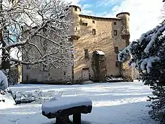 Château de Volhac sous la neige