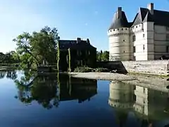 Un bras de l'Indre sous l'ancien moulin, au pied du Château