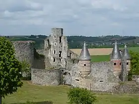 Vue générale du château de la Haute Guerche.