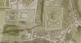 Plan de Nanteuil, avec le château et le potager, fin du XVIIe siècle.