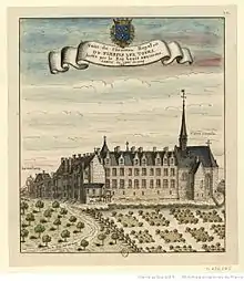 Dessin d'une vue du château de Plessis-lèz-Tours en 1699