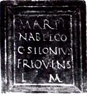 Inscription sur bronze à Mars Nabelcus