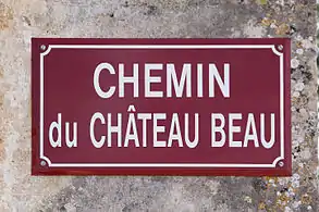 Plaque de rue à Châtellenot.