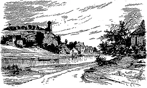 Châtillon-en-Vendelais vers 1885 (dessin de Tancrède Abraham).