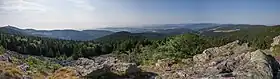 La vallée du Rhône depuis le crêt de la Chèvre.