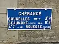 Plaque de cocher à Chérancé.