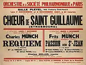 1937 : les fils du fondateur, Charles Munch et Fritz Münch, dirigent le Chœur de Saint-Guillaume.